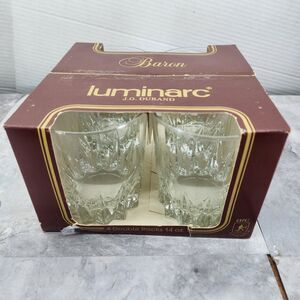Vintage Luminarc By JG Durand Crystal 4 Double Rocks 14oz Drinking Glasses